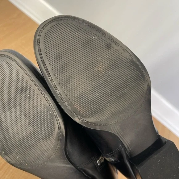 michael KORS Ryan Leather Black Riding Knee Boots - Picture 13 of 14